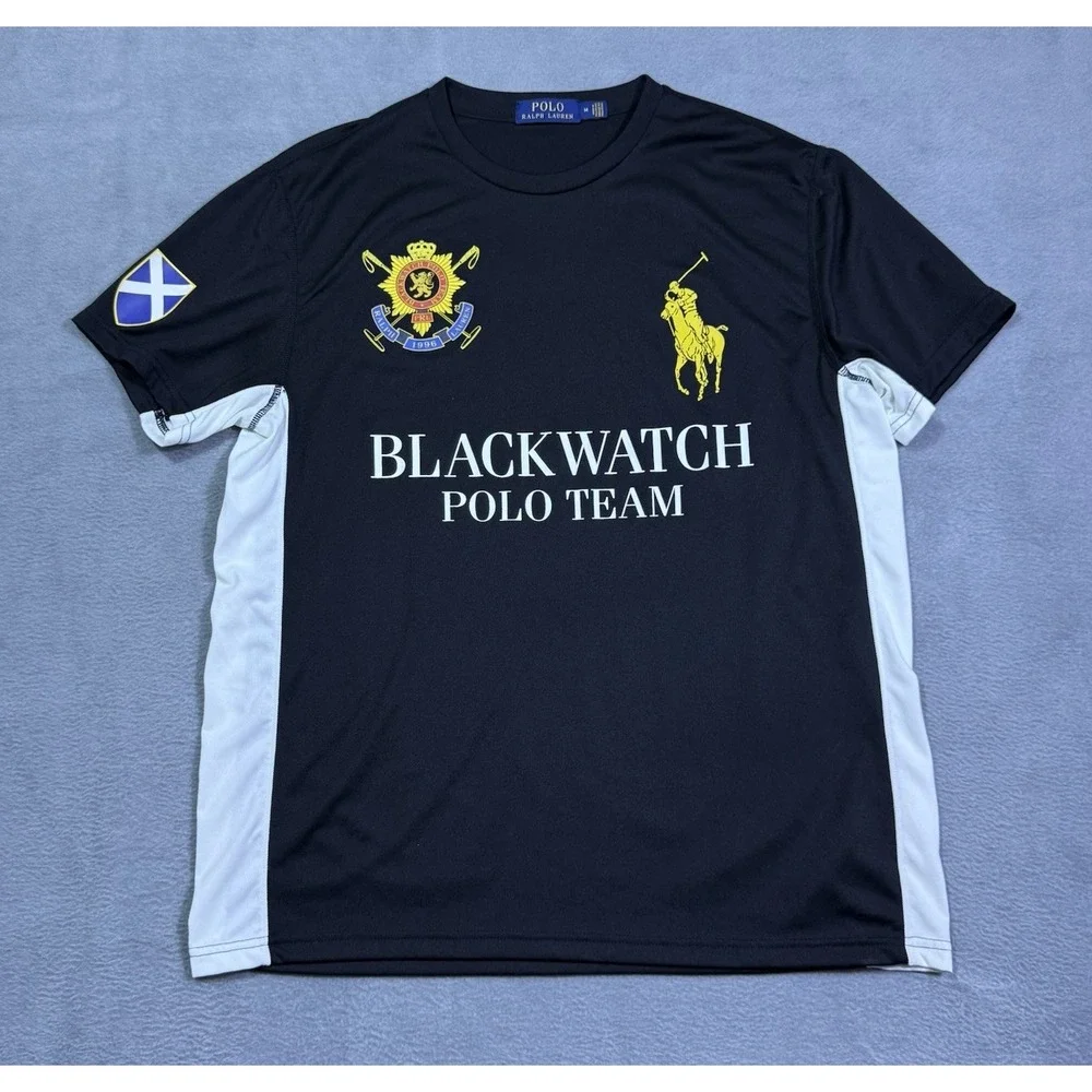 Polo Ralph Lauren Shirt Mens M Big Pony Blackwatch Polo Team Performance USA